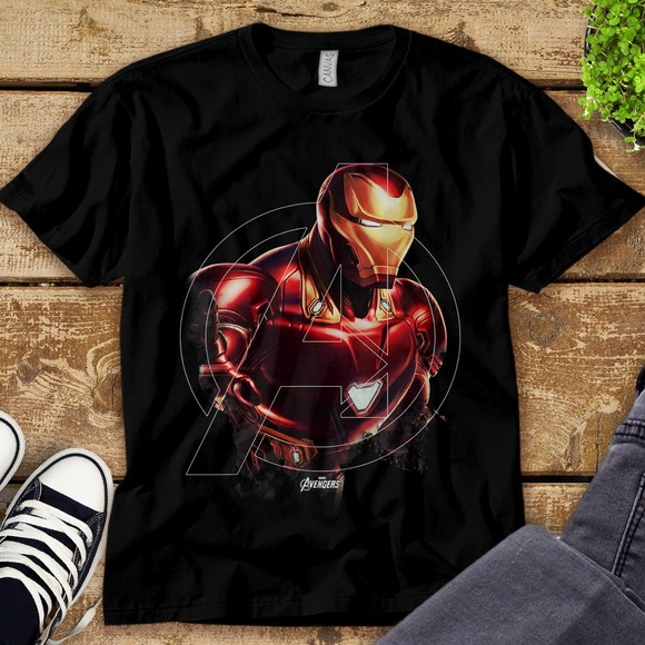 Marvel Avengers Endgame Iron Man Portrait Graphic Unisex Adult T-shirt Kid Shirt - Picture 1 of 2